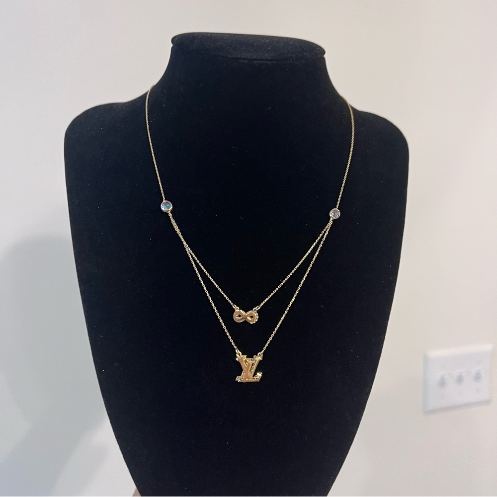COPY - LV Infinity layered Necklace 14 K gold